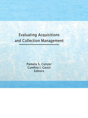 cover image of Evaluating Acquisitions and Collection Management